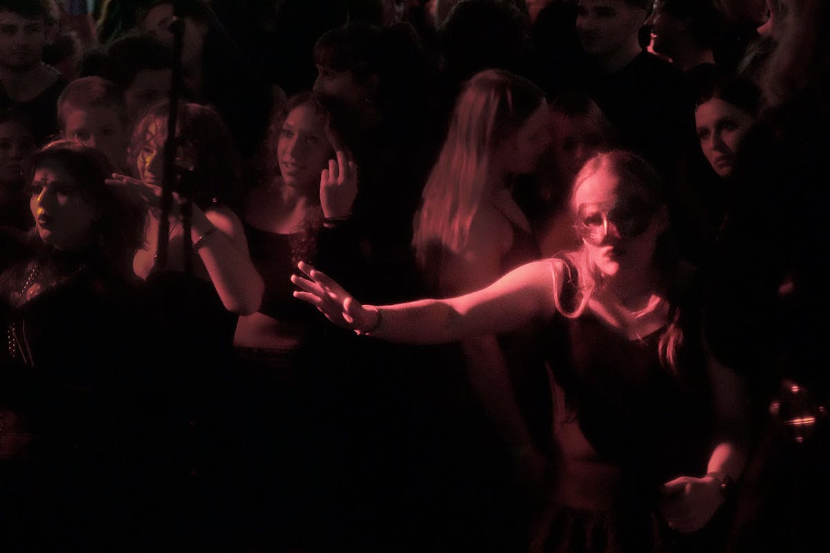 Students dancing at Goth Prom: Masquerade, put on by the Butler Center, on Oct. 25 in Cornerstone. Photo by Jamie Cotten