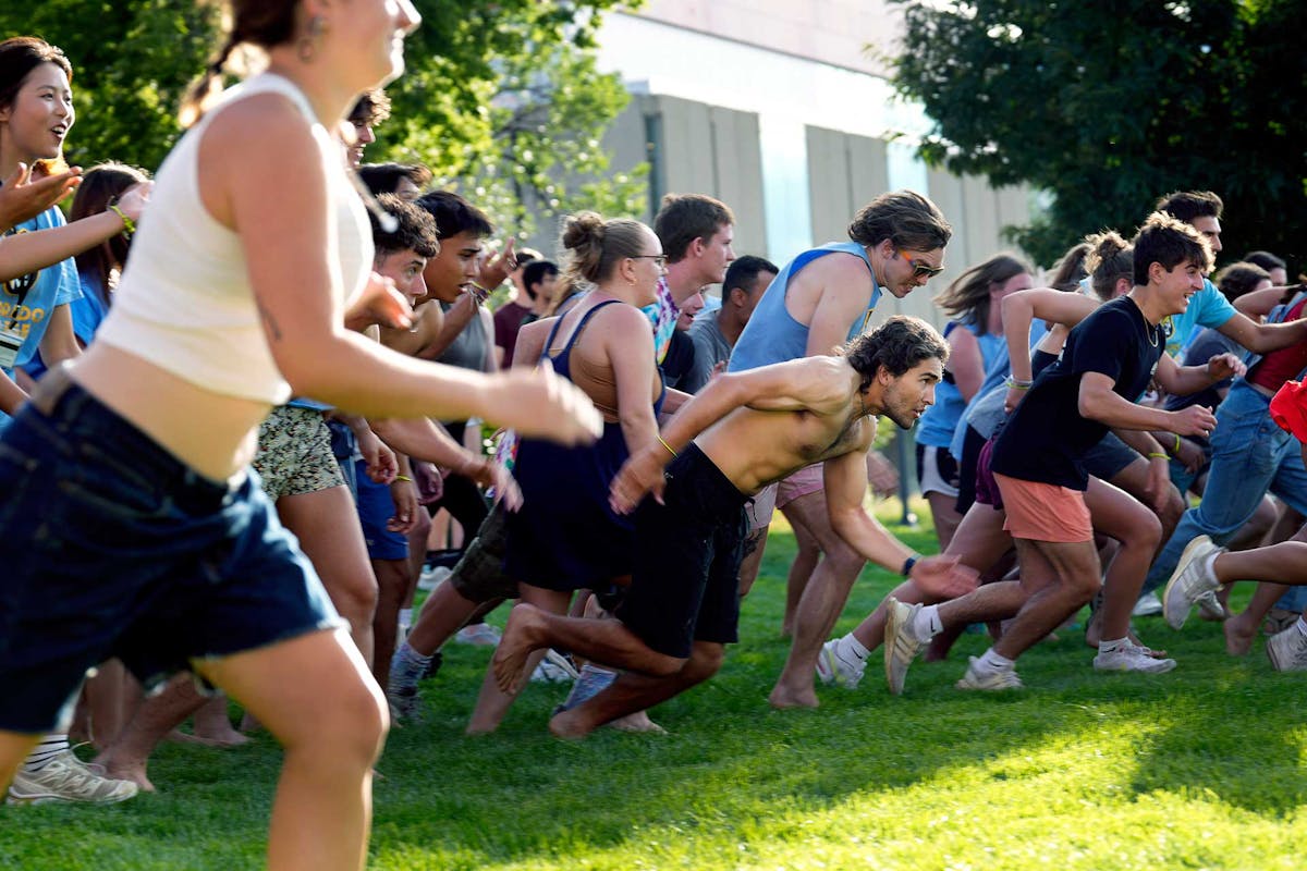 Incoming first-year students celebrate the end of NSO week. Photos by Jamie Cotten / Colorado College