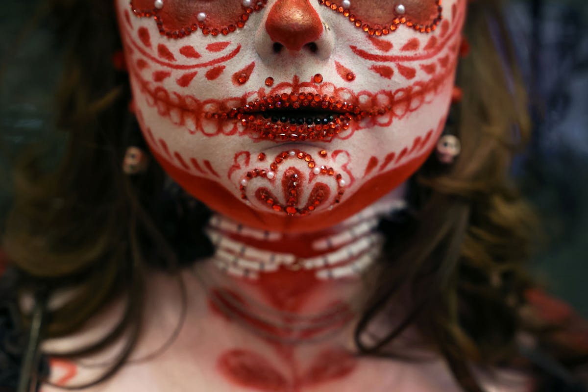 Emma Bolchalk, a Día de Muertos attendee, said it took her six hours to get ready for the annual two-day celebration on Nov. 1 and 2 at the FAC. Photo by Jamie Cotten / Colorado College