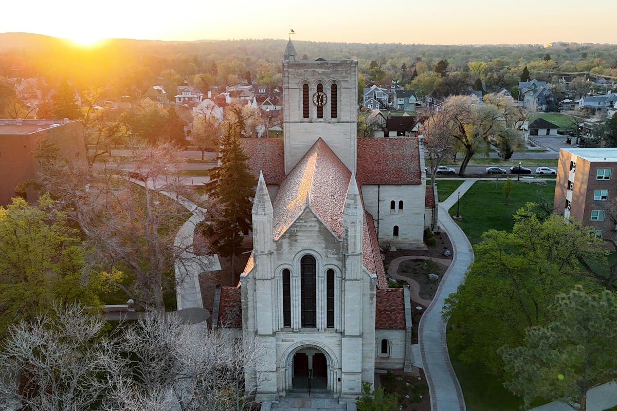 Shove Chapel. Drone photo by Alyssa Tews and Jamie Cotten